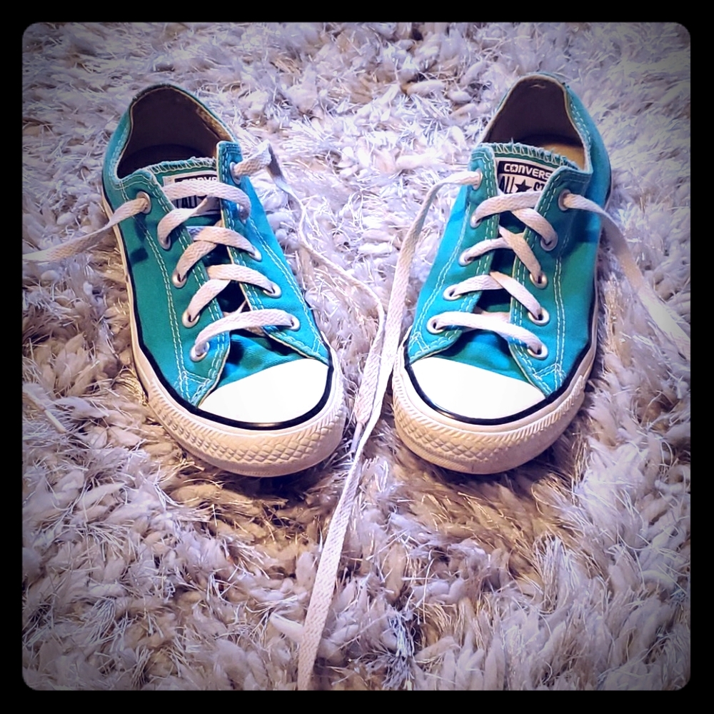 Teal converse all star sneakers